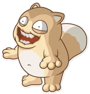 😬 cartoon, squirrel, animal, character, funny, crazy telegram sticker