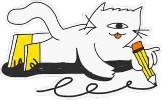 ✏️ kat, potlood, tekening, grappig, dier telegram sticker