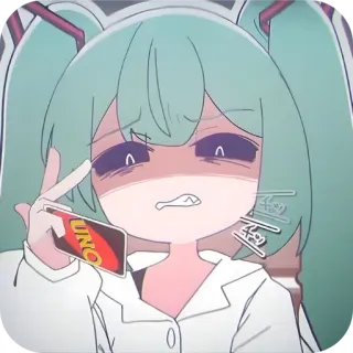😤 Hatsune Miku Vocaloid UNO telegram sticker
