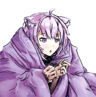 😍 anime, manga, girl, cute, hoodie, purple, cartoon telegram sticker