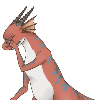 😑 ร้องไห้, เศร้า, กิ้งก่า, น้ำตา, อารมณ์, ภาพประกอบ telegram sticker