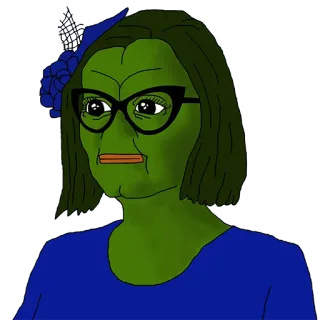 🚺 Pepe the Frog pepe la rana, meme, meme de internet, anciana, rana, dibujo animado telegram sticker