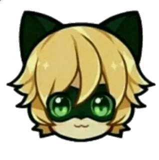 🐱 Cat Noir Miraculous Ladybug Chat Noir, Miraculous Ladybug, animé, dessin animé, chat, autocollant telegram sticker