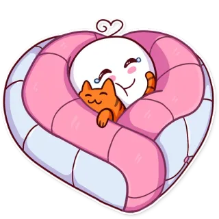 ❤ Dibujo animado, Gato, Kawaii, Lindo, Corazón, Abrazo, Amistad, Amor whatsapp sticker