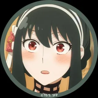 🤔 Yor Forger Spy x Family TE/S, SFP 动漫, 卡通, 约尔·福杰, 间谍过家家, 角色, 女孩, 动画 telegram sticker