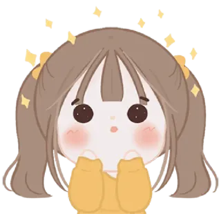 ✨ Dessin animé, Fille, Mignon, Étoiles, Autocollant, Kawaii whatsapp sticker