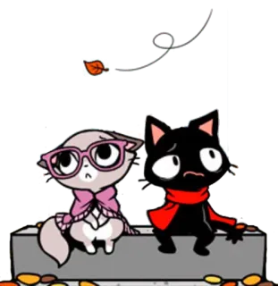 🙄 gato, desenho animado, adesivo, animais, outono telegram sticker