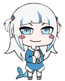 😏 Gawr Gura 动漫, VTuber, 鲨鱼, 可爱, Gura, Gawr whatsapp sticker