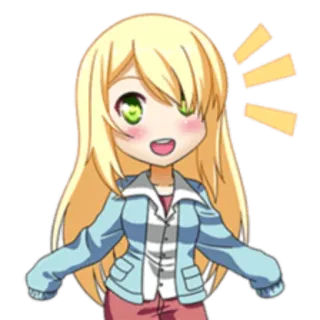 😃 Anime, Chibi, Kawaii, Süß, Mädchen, Fröhlich, Animation whatsapp sticker