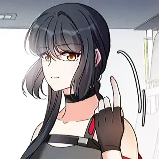 👍 가운데 손가락, 모욕적인 제스처, 애니메이션 스타일, 여자, 만화 telegram sticker