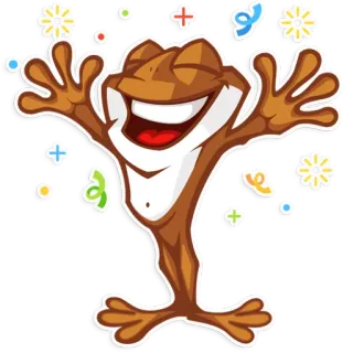 🎉 만화, 행복, 축하, 귀여운, 동물, 긍정적 telegram sticker