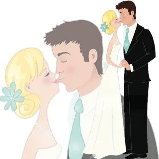 💏 mariage, baiser, couple, amour, mariée, marié, union telegram sticker