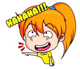 😆 HAHAHA!!! ridere, ragazza, cartone animato, umorismo, divertente telegram sticker
