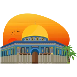 👆 โดมแห่งศิลา, เยรูซาเลม, สถาปัตยกรรมอิสลาม, ตะวันออกกลาง, มัสยิด, ทิวทัศน์ whatsapp sticker