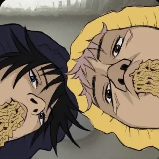 〰 comiendo, fideos, anime, caras, gracioso telegram sticker