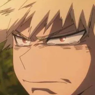 😢 Bakugo Katsuki My Hero Academia Animé, En colère, Personnage, Cheveux blonds, Yeux rouges whatsapp sticker