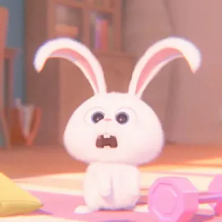 🐰 Snowball The Secret Life of Pets conejo, conejito, lindo, blanco, mascota, animado, personaje telegram sticker