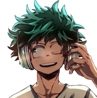 😉 Izuku Midoriya My Hero Academia Anime, Manga, Izuku Midoriya, My Hero Academia, Auriculares, Deku whatsapp sticker
