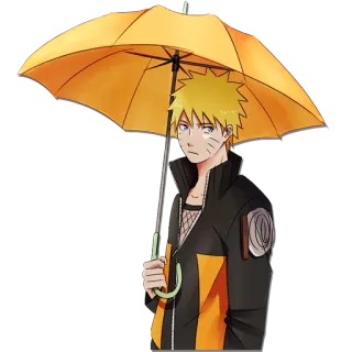 😔 Naruto ナルト, アニメ, 傘, キャラクター telegram sticker