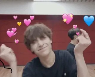 💛 coeur, amour, geste, personne, doigt d'honneur telegram sticker