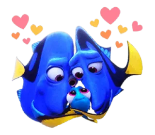 👪 Dory Finding Nemo 魚, 漫画, 家族, 愛, ハート telegram sticker