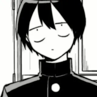 🗞 Anime, Mangá, Menino, Preto e branco, Personagem, Inexpressivo telegram sticker