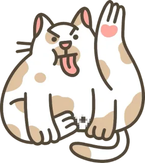 🤡 猫, 失礼, 中指, 動物, ステッカー, 攻撃的 telegram sticker
