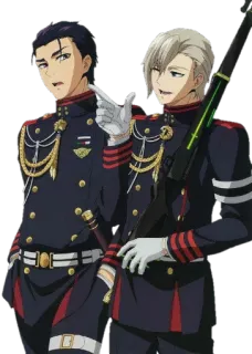 😆 Anime, Militair uniform, Personages, Wapen telegram sticker