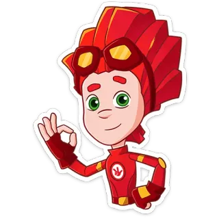 👌 cartoon, animated, character, red, sticker, illustration telegram sticker