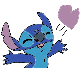 ❤ Stitch carino, cartone animato, personaggio, disney, cuore, amore, alieno telegram sticker