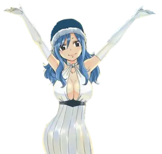 🙂 Juvia Lockser Fairy Tail Juvia, Fairy Tail, anime, mangá, personagem, cabelo azul, mulher whatsapp sticker