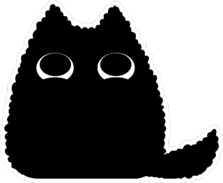 😳 Katze, schwarze Katze, Silhouette, Tier, süß telegram sticker