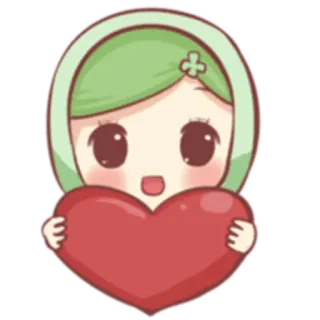 ❤️ Cartoon, Herz, Liebe, Mädchen, Süß whatsapp sticker