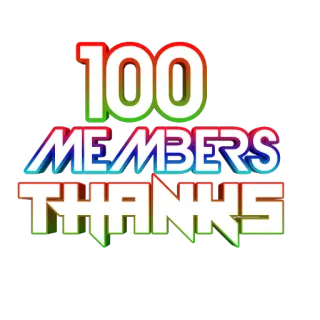 ⏺ 100 MEMBERS THANKS célébration, communauté, succès, merci, étape whatsapp sticker