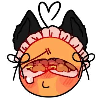 🥺 Эмодзи, Кошачьи ушки, Костюм горничной, Цифровое искусство, Каваий telegram sticker