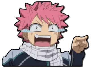 😂 Natsu Dragneel Fairy Tail anime, fairy tail, natsu dragneel, crying, pointing telegram sticker