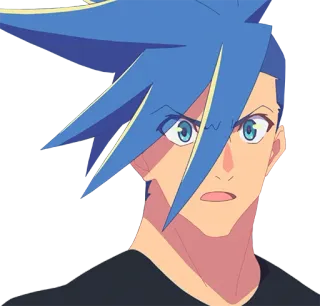 😟 Anime, Uomo, Capelli blu, Cartone animato, Personaggio, Animazione telegram sticker