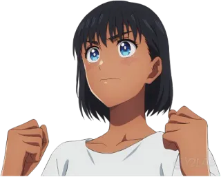 ✊ Аниме, Девушка, Злая, Решительная, Анимация telegram sticker