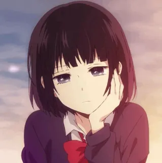 🖇 animé, fille, uniforme scolaire, mignon, manga telegram sticker