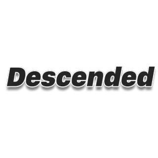 👇 Descended descended, white, black, text, word telegram sticker