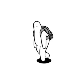 🚶 만화, 캐릭터, 배낭, 걷기, 단순한, 피규어, 사람 telegram sticker