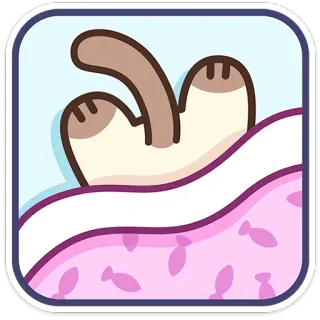 🙃 chat, lit, sommeil, mignon, dessin animé, animal telegram sticker