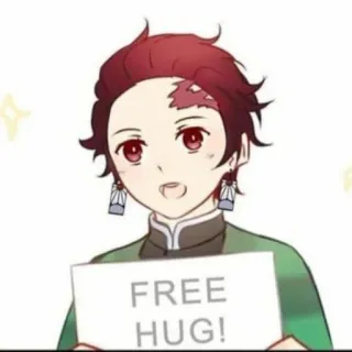 🧊 FREE HUG! Anime, Desenho animado, Abraço grátis, Gentileza, Personagem telegram sticker