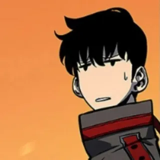 🍷 anime, manga, boy, black hair, worried, cartoon telegram sticker