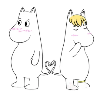 ❤️ Moomin Mumin, Cartoon, Niedlich, Liebe, Herz, Mumintal, Freundschaft, Romantik whatsapp sticker