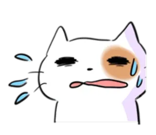😰 chat, sueur, épuisé, mignon, autocollant, animé, dessin animé telegram sticker