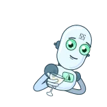 🍷 robot, cartoon, science fiction, digital art, character whatsapp sticker