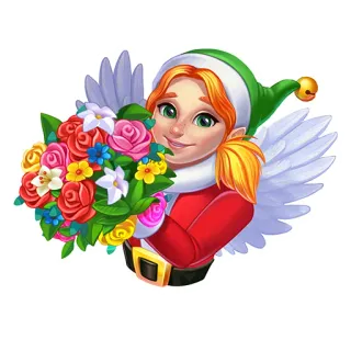 🌹 elfe, blumen, strauß, süß, fantasy, engel whatsapp sticker