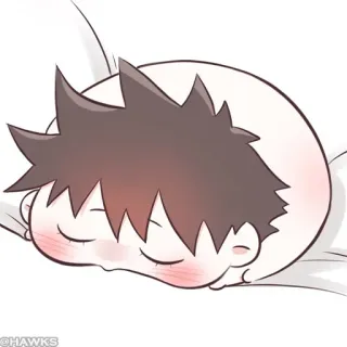 ⚪️ mengantuk, tidur, lucu, anime, kartun, kawaii telegram sticker