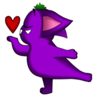 😘 purple, monster, heart, cartoon, cute telegram sticker